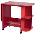 thumbnail image 4 of SEI Furniture Wooden Drop Leaf Mobile Sewing Craft Table in Farmhouse Red, 4 of 15