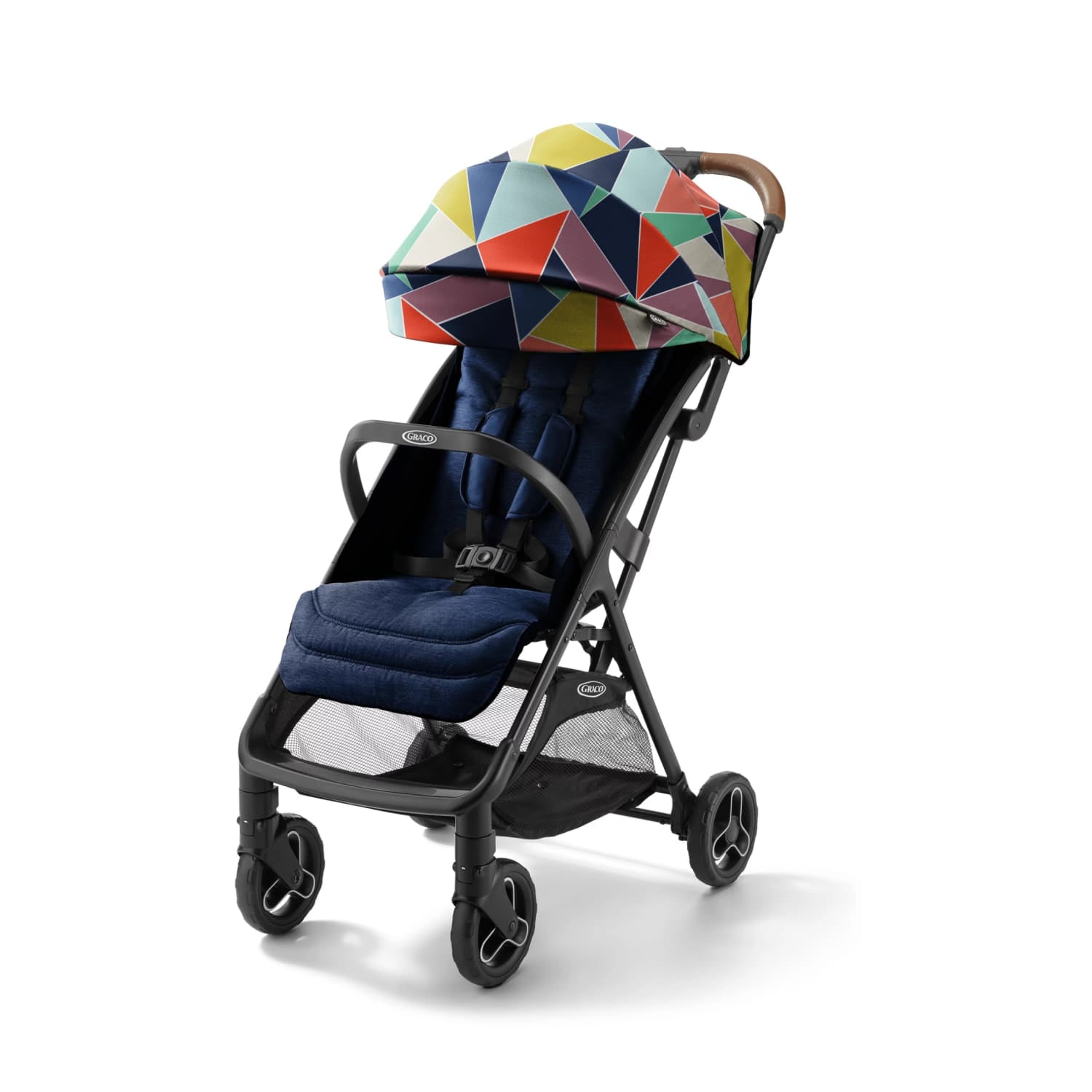 Open Box Graco Ready2Jet Compact Stroller, Geo Pop, Navy