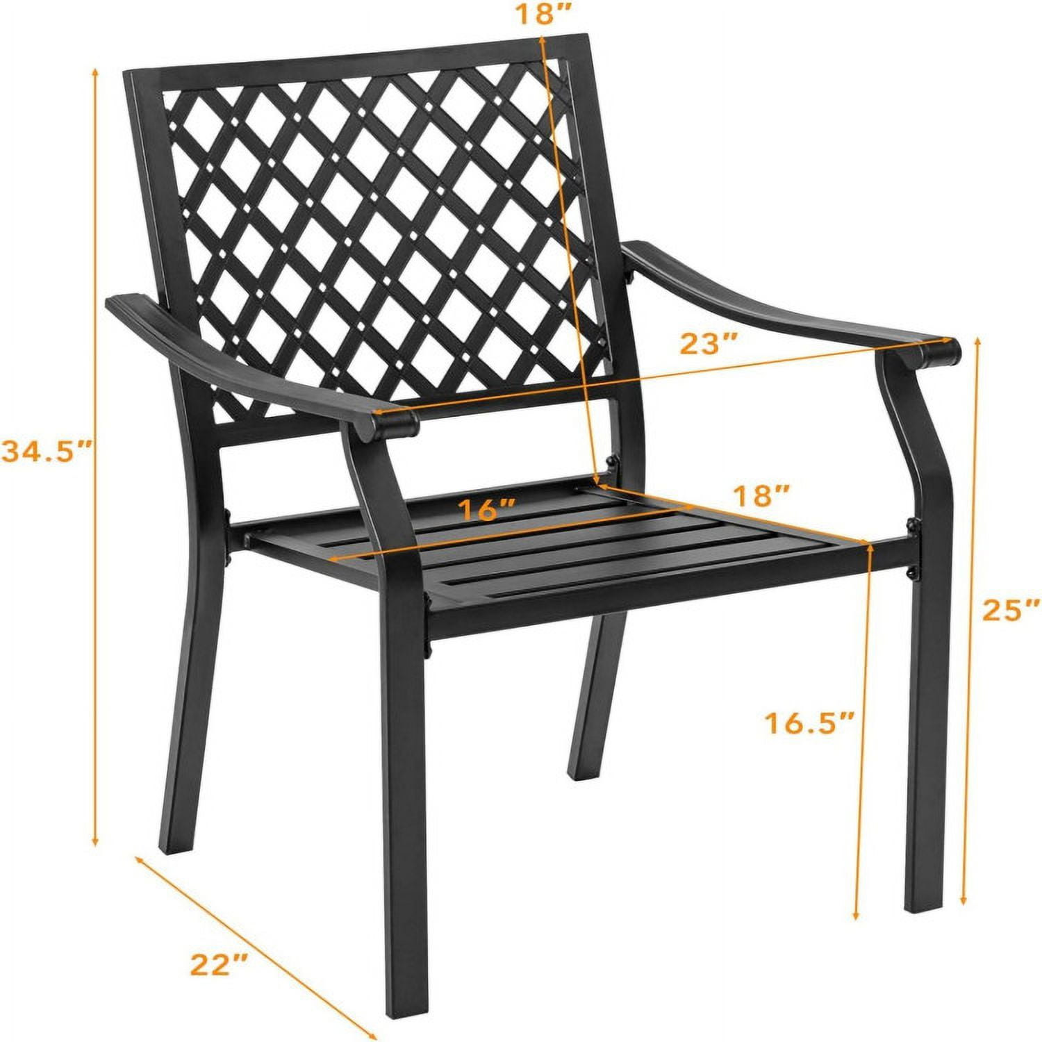 Aimee Lii Set of 2 Patio Dining Chairs with Curved Armrests and Reinforced Steel Frame, Outdoor Patio Set Aimee Lii Set of 2 Patio Dining Chairs with Curved Armrests and Reinforced Steel Frame, Outdoor Patio Set
