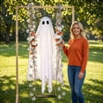 thumbnail image 4 of suore Halloween Hanging Swing Ghost, Halloween Ghost Hanging Decorative Item for Fall Porch Tree Garden Display, Indoor Outdoor Use for Party and Home Decor, Spooky Ghost Hanging Ornament, 4 of 6