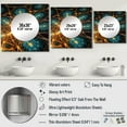 thumbnail image 4 of Designart "Endless Grid In Vintage Turquoise And Gold" Fractals Square Mirror Wall Decor Transitional - Large Blue Square Bathroom Mirror - Square Printed Wall Mirror Art, 4 of 5