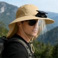 thumbnail image 7 of Jessboyy Men's Bucket Hats with Neck Protection Breathable Sun Hats with Solar Fan Outdoor Hiking Hat Summer Cooling Sun Hats with Neck Flap Khaki, 7 of 7