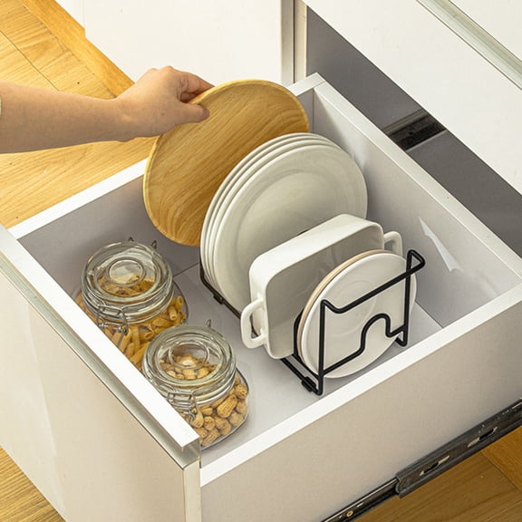 UPOUART Multi Function Pot Cover Rack Storage Rack Iron Dish Drain Kitchen 1Pack