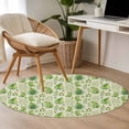 thumbnail image 4 of Spring Leavse Round Area Rug 4Ft Washable Circle Rugs for Bedroom Dining Room, Pastoral Garden Botanical Rustic Burlap Non-Slip Carpet Floor Mats Indoor Outdoor Carpet Runner Aesthetic Home Decor, 4 of 8