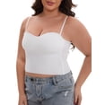 thumbnail image 4 of INSPIRE CHIC Women's Adjustable Spaghetti Straps Wireless Padded Camisole Slim Fit Sweetheart Neck Solid Invisible Tank Top XL White, 4 of 5