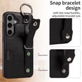 thumbnail image 5 of SaniMore Case for Samsung Galaxy S23 FE, PU Leather Durable [Back Card Slots] Wristlet Kickstand Buckle Protective Bumper Cover Shockproof Anti-fall/Anti-scratch for Ladies, Black, 5 of 10