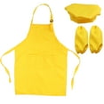 thumbnail image 1 of Juego de chef para niños Juego completo de regalo de cocina para niños con delantal con gorro de cocinero y manga de cocina para cocinar Fiesta de decoración de pintura para hornear (amarillo), 1 of 5
