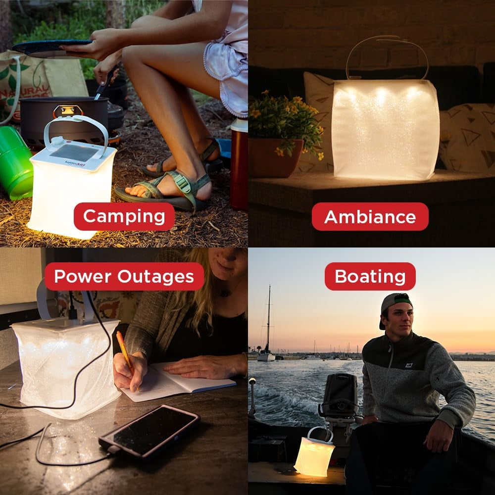 LuminAID Solar Camping Lantern - Inflatable LED Lamp Perfect for Camping,  Hiking, Travel and More - Emergency Light for Power Outages, Hurricane,  Survival Kits - As Seen on Shark Tank : Sports & Outdoors 