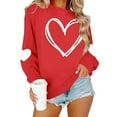 thumbnail image 4 of Leopard Valentines Tops Sweatshirt Womens Love Heart Elbow Patch Shirts Crew Neck Pullover Long Sleeve Oversized Blouse Tops Valentines Day Sweater Shirt, 4 of 7
