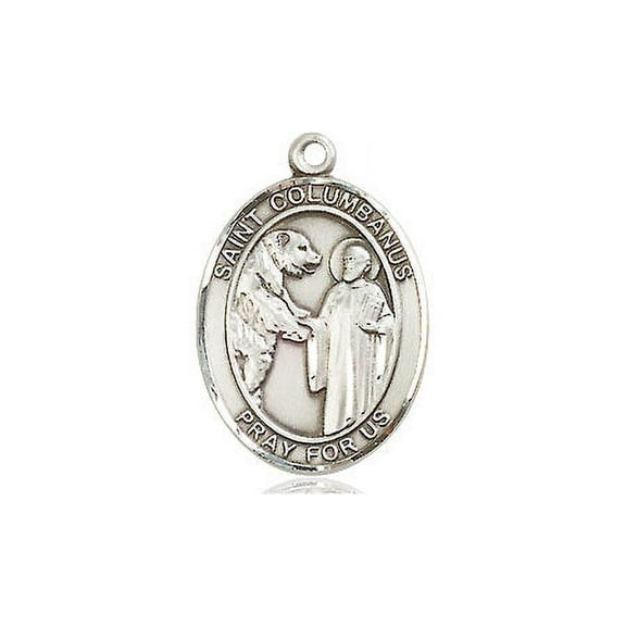Extel Medium Oval Pewter St. Columbanus Medal, Made in USA
