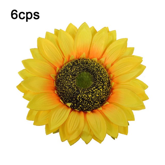 Cabeza de girasol artificial Simulación de cabezas de flores Ramo de fiesta de boda Accesorios de bricolaje, 6 piezas, Amarillo, 26 cm Advancent HA7119-01B