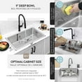 thumbnail image 4 of Azuni Dual Mount 32" Stainless Steel Single Bowl Kitchen Sink with 3 Accessories C132, 4 of 11