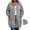 Gray, variant on Womens Winter Hooded Casual Outwear & Jackets Solid Color Plus Size Loose Long Sleeve Zip Hooded Sweatshirt Outer Coat With Side Pockets For Winter Street Outdoor Wear