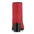 thumbnail image 2 of BLISSFUL STEP Women's Round Toe Block High Heel Ankle Chelsea Boots Red 7.5, 2 of 6