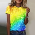 thumbnail image 2 of Womens T Shirts Summer Loose Short Sleeve Gradient Print Tops Spring 2026 Crew Neck Casual Basic Tees, 2 of 6