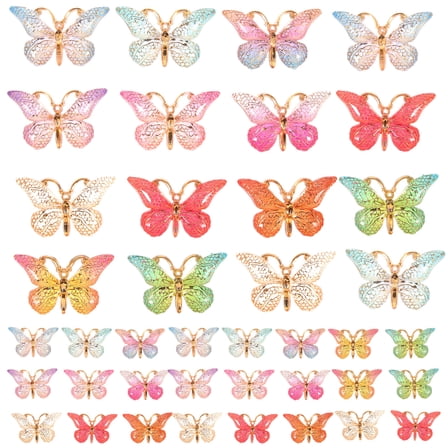 LOLIPPYY 50Pcs Butterfly Charms for Crafting Unique Jewelry and Decorative Use