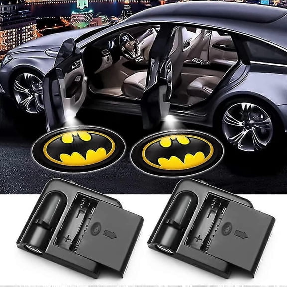 Proyector de logotipos de Batman para puerta de coche, diseño de 2 piezas, luz LED inalámbrica de bienvenida con efecto fantasma, compatible con todos los modelos s202412242491