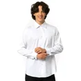 thumbnail image 2 of Men's Solid White Dress Shirt Stretch Cotton Tailored Slim Fit Long Sleeve Spread Collar Non Iron Button Down (US, Neck Sleeve, 14, 14.5, 32, 33, White French Cuff), 2 of 7