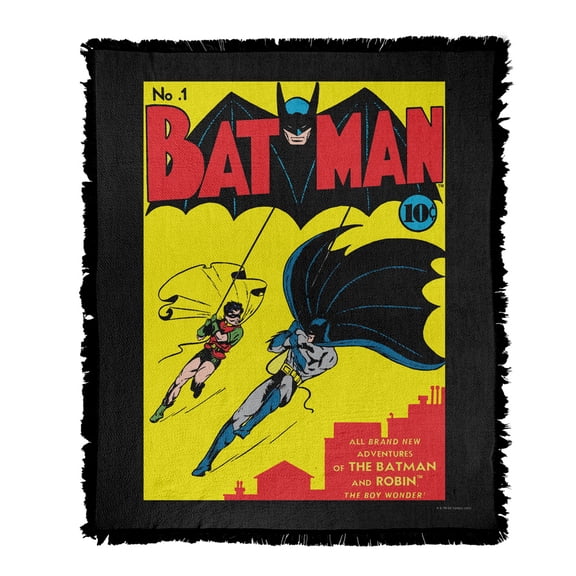 Batman Blanket, 50'x60' Batman First Woven Tapestry Cotton Blend Fringed Throw