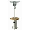 AZ Patio Heaters Outdoor Patio Heater in Stainless Steel with Wood Table