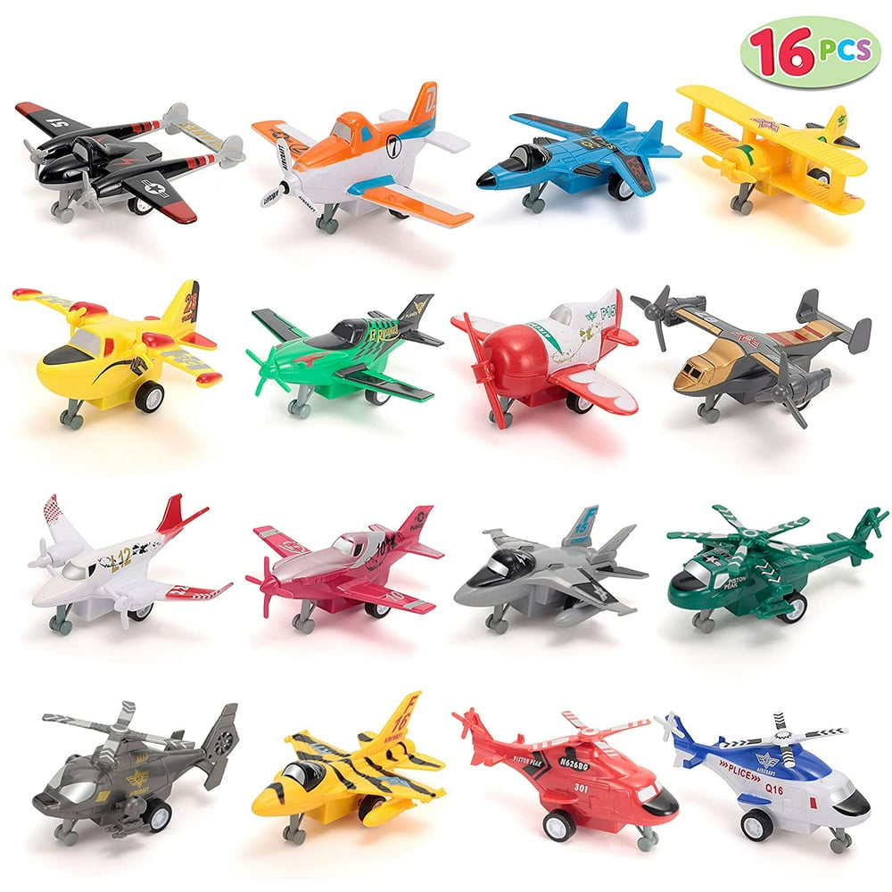 Gold Toy 16 PC Pull Back Aircraft Airplane Plane Toys Vehicle Playset ...