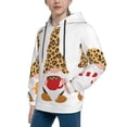 thumbnail image 2 of Salouo Christmas Gnomes In Leopard Pattern Hoodie Sweatshirt for Youth, Fall Pullover Hoodie Sweatshirt Long-Sleeve Pullover Hooded Sweatshirt-X-Large, 2 of 6
