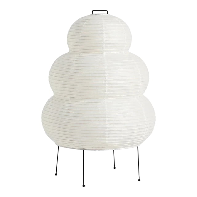 Ilios Innova | Lámpara de Piso estilo Aka 303, Diseño Japonés Moderno Minimalista, Pantalla de Papel de Arroz Blanco, Difusor de Luz Cálida y Estructura Negra