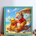 thumbnail image 2 of Hilo Algodón Ecológico Bordado Punto Cruz Impreso Winnie The 11CT 45x45cm, 2 of 9