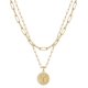 thumbnail image 1 of Collares con iniciales Pamolo para mujeres y niñas collar de cadena de eslabones chapado en oro de 14 quilates, 1 of 5