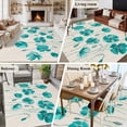 thumbnail image 5 of 5'x7' Area Rugs for Living Room Bedroom, Turquoise Flowers Washable Rug Carpet Runner Indoor Outdoor, Spring Retro Watercolor Botanical Floral Non Slip Floor Mats Area Rug for Kitchen, Nursery, 5 of 8