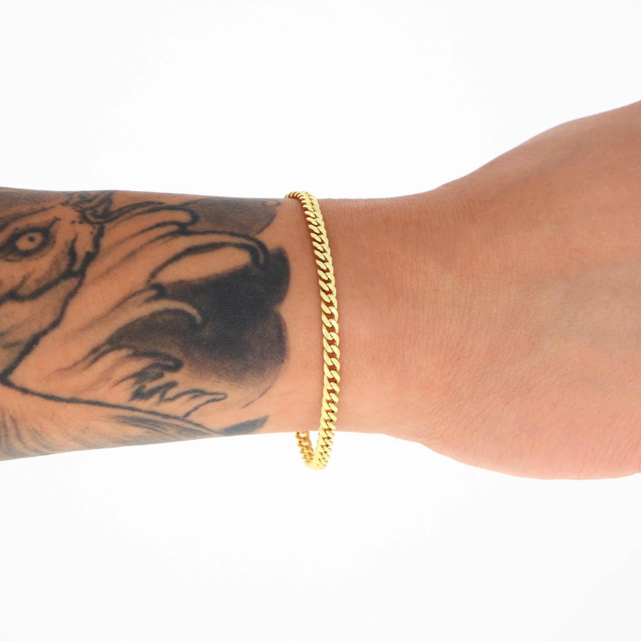 Nuragold 10k Real Yellow Gold Miami Cuban Link 4mm Chain Bracelet (7"-9") Italian Jewelry for Men & Women