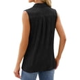 thumbnail image 5 of SLADYGLO Women Irregular Texture V Neck Sleeveless Front Pleated Tank Top, 5 of 7