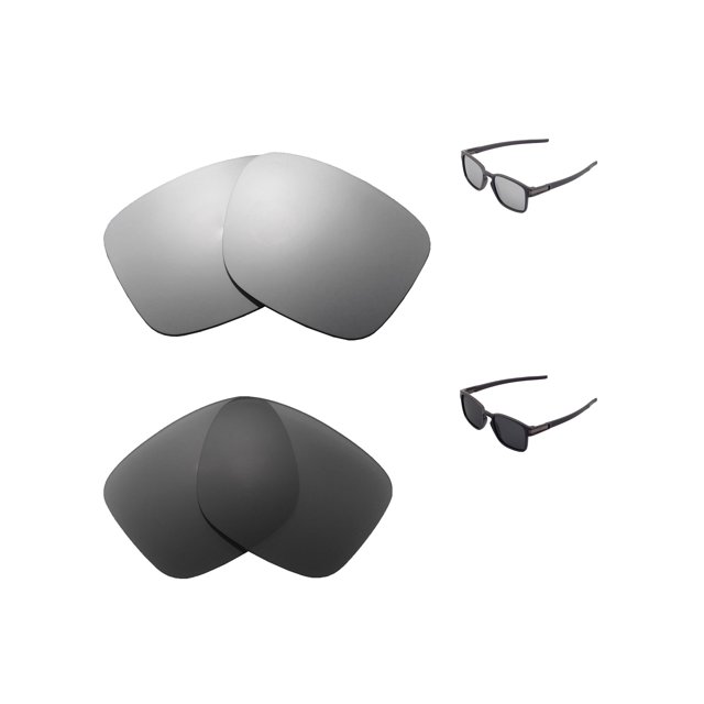 Walleva Polarized Titanium + Black Replacement Lenses For Oakley Latch SQ Sunglasses