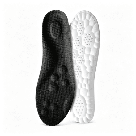 GASTROPOD 4D Cloud-Like Comfort Soles for Men - Soft Memory Foam Cushioning Insoles - Trim to Fit Steppers Insoles with Arch Support for Foot Pain Relief and Fatigue Reduction (Black, Us M 15-15.5)
