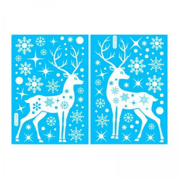 pegatinas para ventanas,pegatinas navideñas para ventanas adhesivas estáticas ,decoraciones navideñas de renos decoración navideña,alce muñeco de nieve fácil de instalar