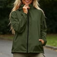 thumbnail image 2 of Ghalytn Women's Packable Hooded Rain Jacket with Arm Zipper Pocket, Waterproof Windproof Lightweight Travel Coat, 2 of 9