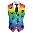 thumbnail image 5 of Yuyamidu Colorful Dog Paw Mens V Neck Suit Vest for Wedding Prom Tuxedo Dress with Adjustable Back Strap Casual Waistcoat for Men Size 3XL, 5 of 7