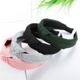 thumbnail image 3 of 1 Uds. Diadema con aro para el pelo con nudo cruzado a rayas de Color sólido a la moda, sombreros de niña para mujer, 3 of 5