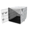 thumbnail image 3 of Animal Dog Crate Cover, Cartoonwith Hand Drawn Hearts and Stars, Easy to Use Pet Kennel Cover for Medium Large Dogs, 35" x 23" x 27", Pale Blue Cinnamon White, by Ambesonne, 3 of 6