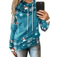 thumbnail image 3 of Sweat à Capuche d'Hiver pour Femmes Mode Pull de Noël Hoilidy Imprimé Xmas Pull Mi-Long Blouse Ample Col Rond Cardigan Chaud, 3 of 6