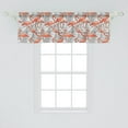 thumbnail image 2 of Flamingo Window Valance, Wild Nature Themed Linear Palm Leaves Tropical Background With Exotic Bird Art, Curtain Valance for Kitchen Bedroom with Rod Pocket, 54" X 18", Salmon White, by Ambesonne, 2 of 2