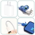 thumbnail image 2 of Protector de cargador de teléfono móvil, funda protectora de plástico antirotura para Cable de datos de dibujos animados para iPhone 12 13, color azul, 2 of 5