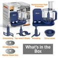 thumbnail image 7 of Multipurpose 12 Cup Food Processor - Ultra Quiet 600W Powered Electric Food Processor & Vegetable Chopper w/ Pre-set Speed Function for Easy Food Prep - 6 Attachment Blades - Blue - NutriChef NCFPBLU, 7 of 7
