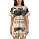 thumbnail image 1 of Balery Let The Adventure Begin Conjunto de Pijama para Mujer con Estampado, Dos Piezas de Manga Corta y Shorts, Ropa de Dormir Suave con Cuello Redondo y Bolsillos-XX-Large, 1 of 6