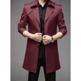 thumbnail image 5 of Men'S Versatile Trench Coat for Spring, Autumn, and Winter - Stylish and Functional Wine Red M, 5 of 7