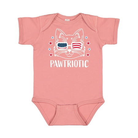 

Inktastic Pawtriotic with Cat in American Flag Sunglasses Gift Baby Boy or Baby Girl Bodysuit