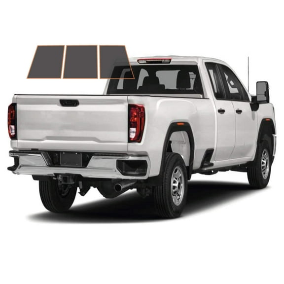 MotoShield Pro Premium Professional 2mil Precut Ceramic Window Tint Film for 2015-2019 GMC Sierra 2500 Double Cab — (3pc Rear Windshield 25%) + Lifetime Warranty