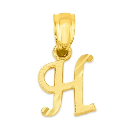 Golden Fire Solid 10k Gold Initial Pendant - Personalized Jewelry for Women
