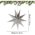thumbnail image 4 of 3pcs Hanging Paper Star, Christmas Paper Stars, 30cm Handmade Paper Star, Paper Hanging Star, Christmas Paper 3d Star, Ornate Ceiling Paper Star (gray, 4 of 5