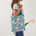thumbnail image 4 of CafePress - Coral Teal Swirl - Polyester Tote Bag 16"x16", 4 of 5